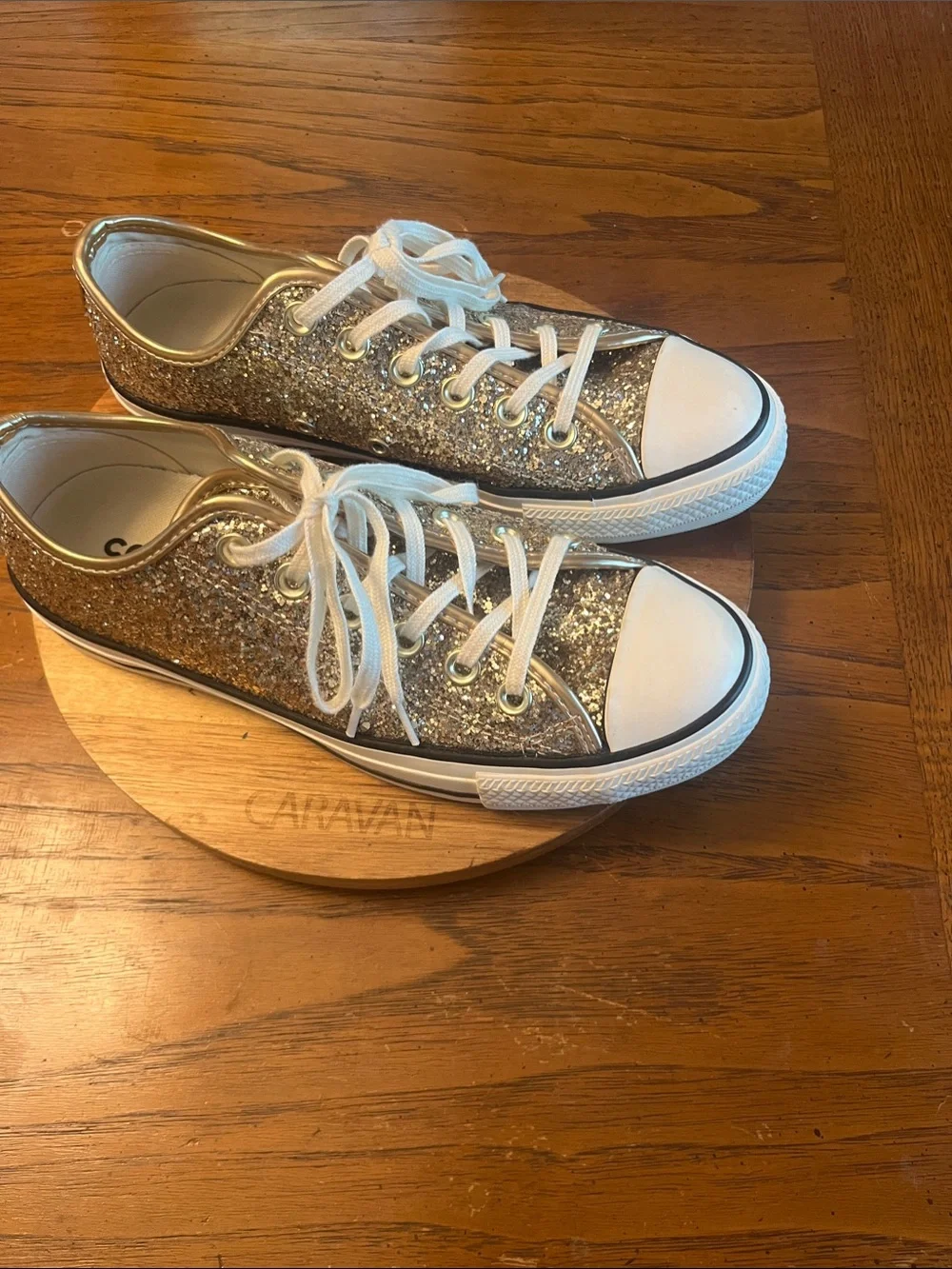 Converse Chuck Taylor Champaign Gold Glitter Low-Top Sneakers